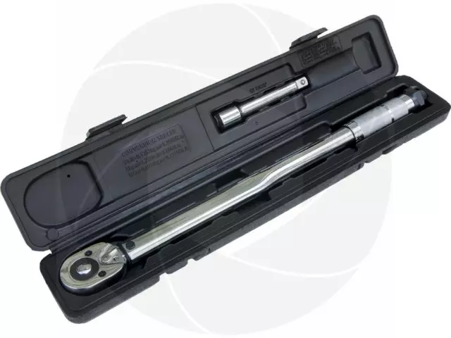 Heavy Duty 1/2inch Drive Adjustable Torque Wrench 40-210Nm 125mm Extension Bar