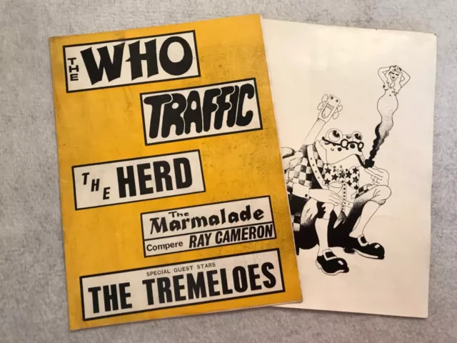 2 x The Who Package Tour Programmes Original Vintage 1967 & 1968