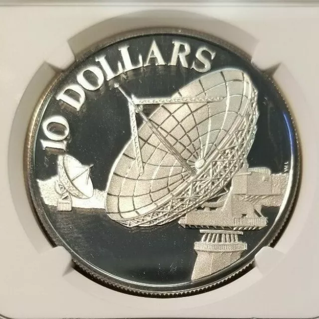 1979 Singapore Silver $10 Communication Satellites Ngc Pf 69 Ultra Cameo Top Pop 3