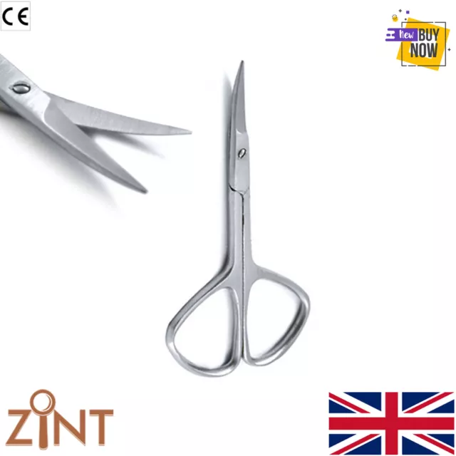 Super Sharp Curved Edge Cuticle Nail Scissors Arrow Point Silver Stainless Steel