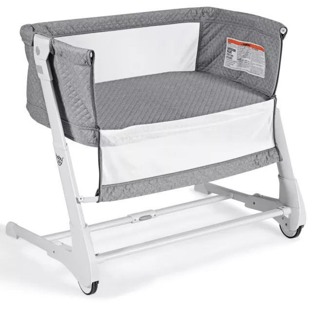 2-in-1 Baby Bedside Crib Bassinet &Sofa Infant Mesh Side Sleeping Bed Adjustable