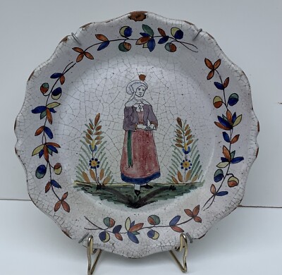 Arts décoratifs Faïences paire assiettes breton Malicorne Béatrix Pouplard ? 