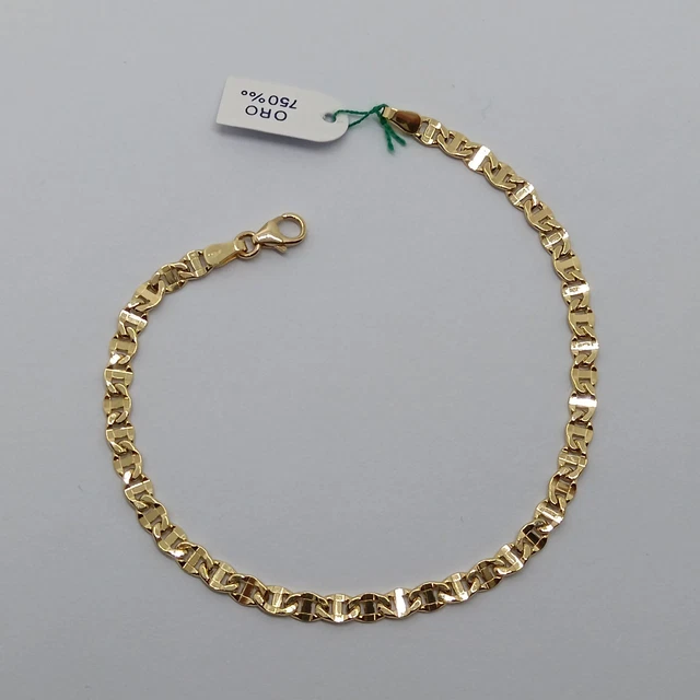 Bracelet En Or 750/18 Carats Avec Perles - Poids Brut 6,80 G - Occasion Très Bon état