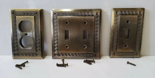 7 Antique Bronze Finish Decorative Outlet Cover Dual & Single Light Switch 2003