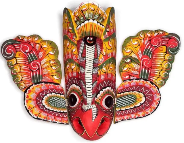 Sri Lankan Wooden Mask 10"Traditional Devil Home Decor Hanging Mask
