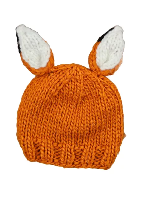 The Blueberry Hill Fox Knit Beanie Baby 3-12 Months Orange