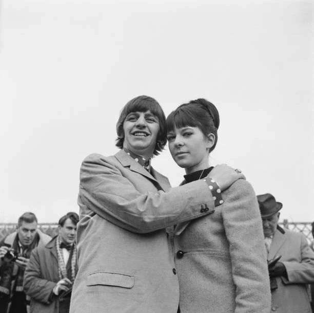 Old English Ringo ENGLISH DRUMMER RINGO Starr of the Beatles with his wife 1960s OLD ...