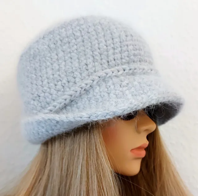 Knitted wool hat, Wollmütze, Hand Knitted winter Hat, Crochet winter Panama 2