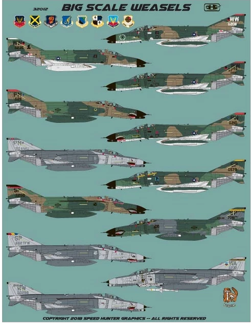 Speed Hunter Graphics 1/32 decals Big Scale F-4G Wild Weasels for Revell - 32012