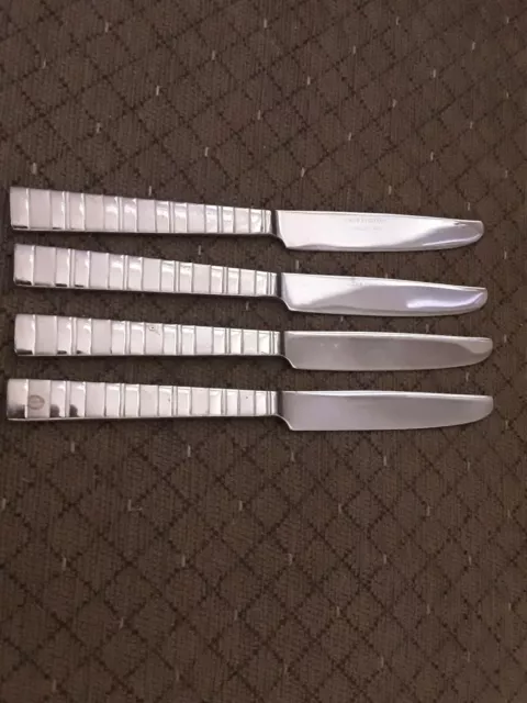 Reed & Barton Stainless Pierson matte stripes  Knives set 4 rare set knife knive 2