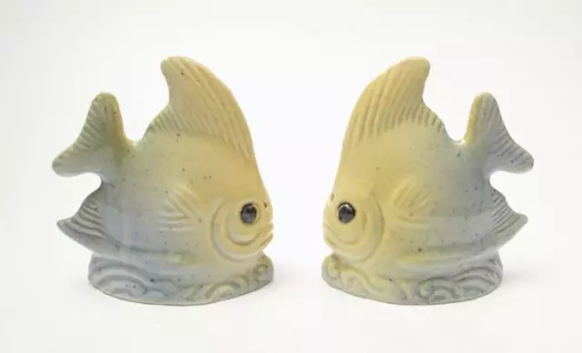 Pair Vintage Darbyshire Australian Pottery Fish Salt & Pepper Shakers With Label 3