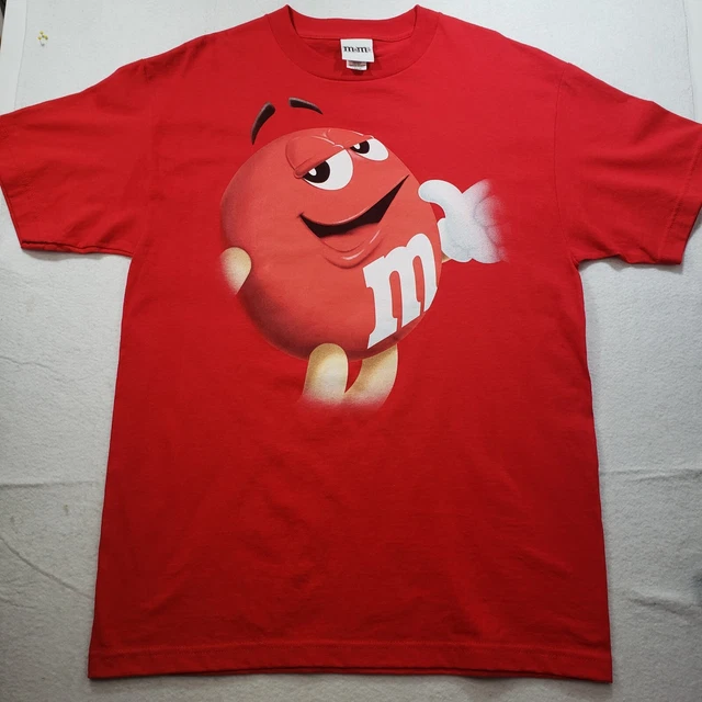 Vtg Red Mars M&M Candy Shirt Men's Size Large Big Face 2011 Snack T-Shirt