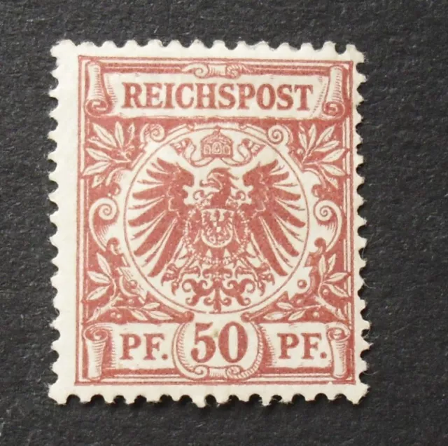 1889Mi:2000,-MiNr 50ab Krone/Adler 50 Pf dunkelrot ungebraucht Falz FA Jäschke-L