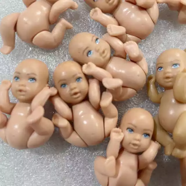 10pcs Happy Family Barbie Midge Pregnant Newborn Baby Girl Doll 1.5” Dollhouse 2