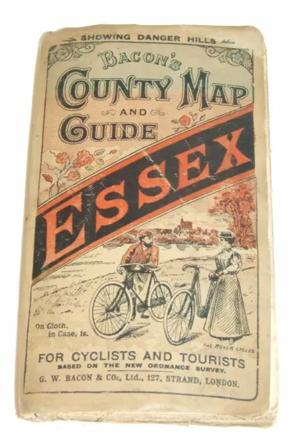 Essex Map Bacon`s County Map Essex For Cyclists & Tourists