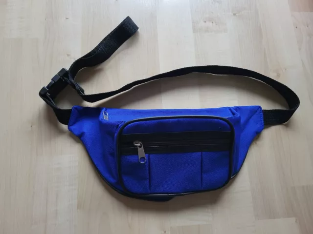 Bauchtasche Herren Schwarz Blau Reißverschluss