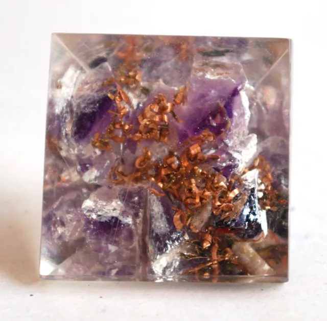 Amethyst Small 25mm Baby Chakra Orgone Organite EMF Pocket Pyramid 3