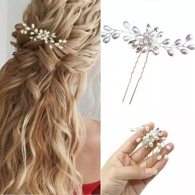 Alfileres para el cabello de flor para boda dama de honor cristal diamantes perlas clips para novia joyería