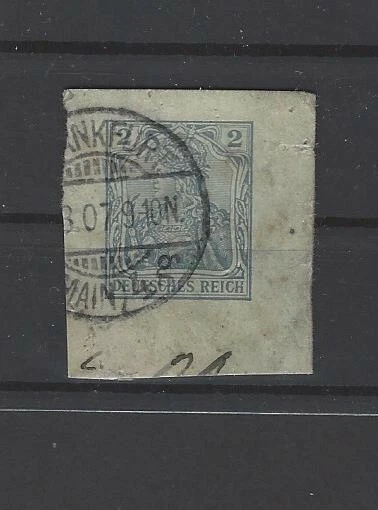 Ganzsache Briefstück Deutsches Reich 2 Pfennig Druck Germania Frankfurt/Main