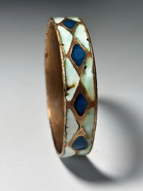 Bracelet Ancien En émaux Sur Bronze - Bijou Vintage, Occasion