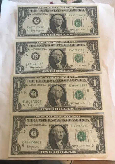 (8)  higher grade, $1. 1963-b Joseph Barr, Federal reserve note , VF / XF