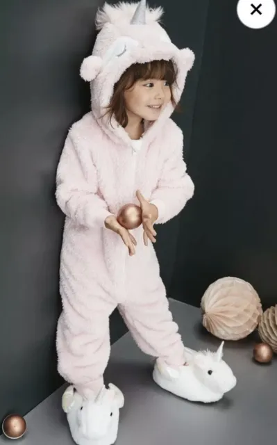 Girls next unicorn all in one sleepsuit pajamas bnwt size uk 10 years
