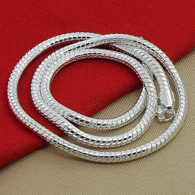 Timeless Elegance 925 Sterling Silver 3mm 20 inch Classic Snake Chain Necklaces