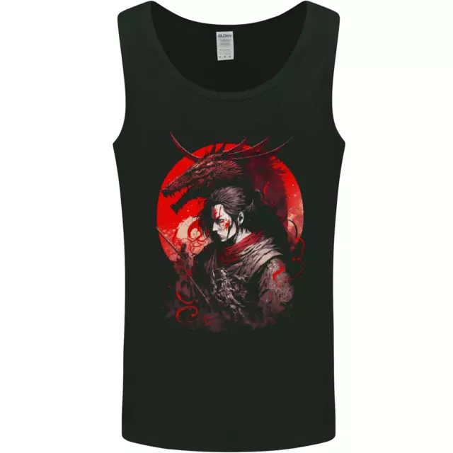 Japanese Dragon Warrior Samurai Ronin Mens Vest Tank Top