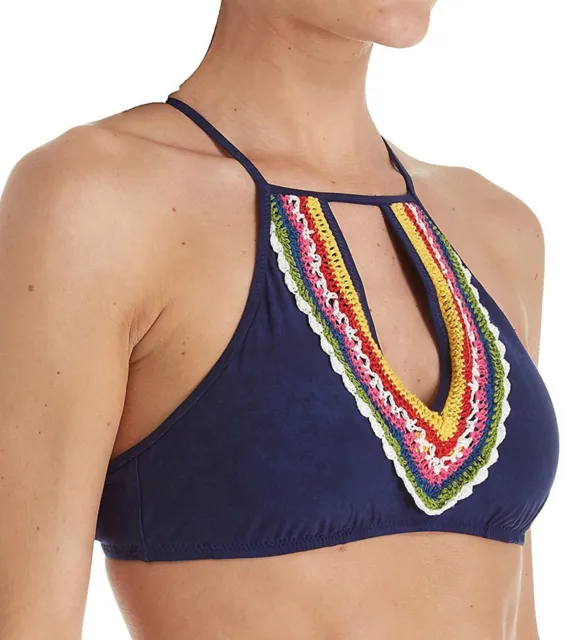 Nanette Lepore Peace N Love Stargaze Print High Neck Bikini Top, XS