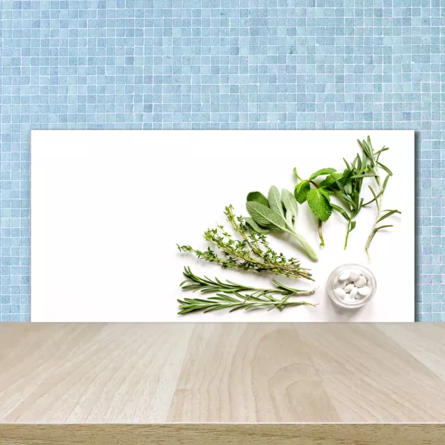 Tulup Panneaux De Cuisine Sur Verre - 100x50cm - Herbes