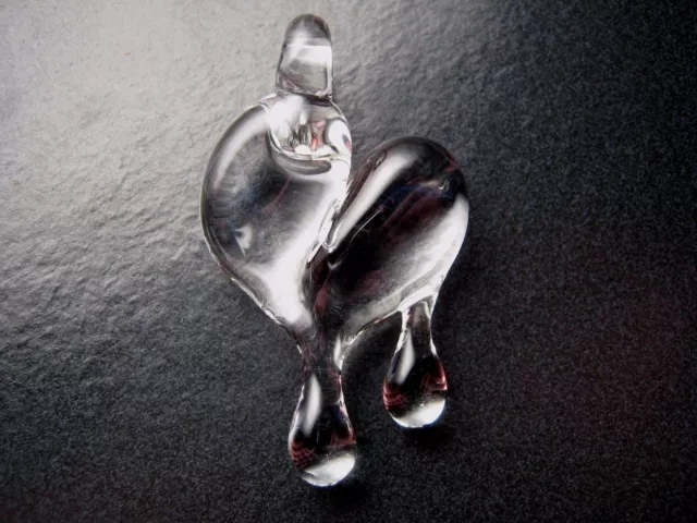 Boomwire - Glass Ice Heart pendant - Handmade lampwork bead charm boro jewelry