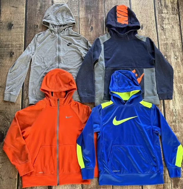 Nike Hoodie Therma-Fit Elite Blue Gray Orange Lot Of 4 Youth Boys Large Euc