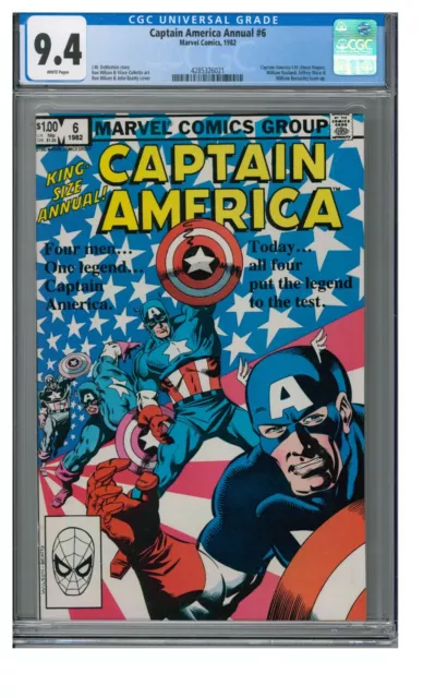 Captain America Annual #6 (1982) Bronze Age Marvel CGC 9.4 White Pages AW763