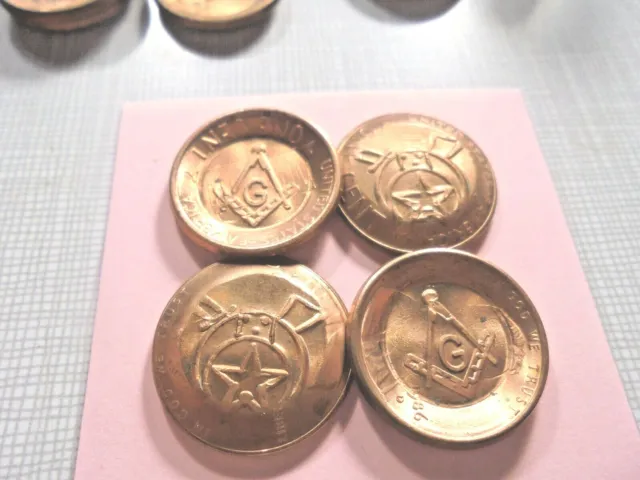 1986 D Lincoln Penny with DOUBLE SIDED Counter Stamp MASONIC EMBLEMS#86TUBE