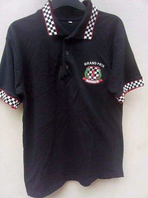 Polo nera Grand Prix Bahrain taglia small manica corta