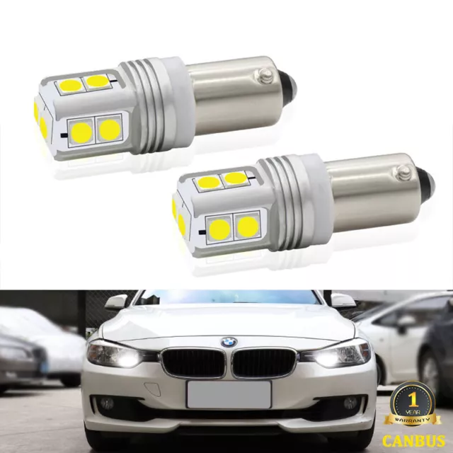 2x BAX9S H6W LED Brake Stop Parking Light Bulb Fit For BMW F20 F30 F31 F34  White