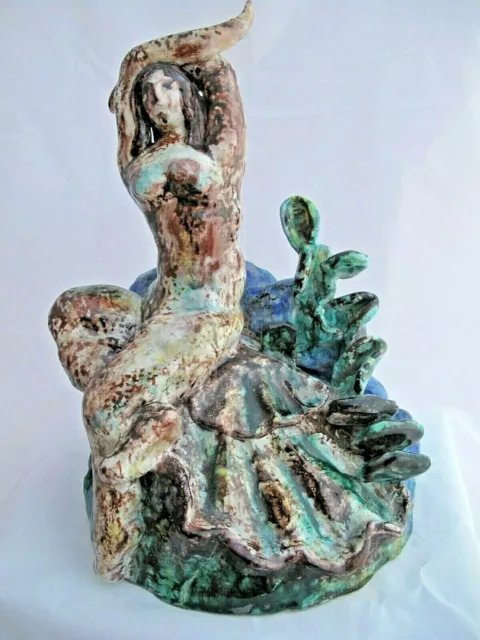 'PRIMAVERA'  MAJOLICA CERAMIC SCULPTURE by THOMAS, Vintage  20's  Birth of Venus