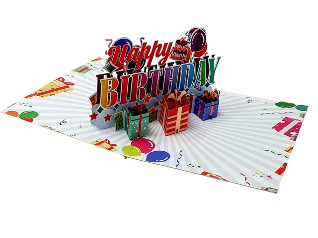 Carte d'anniversaire pop-up 3D avec chiffres (100e anniversaire