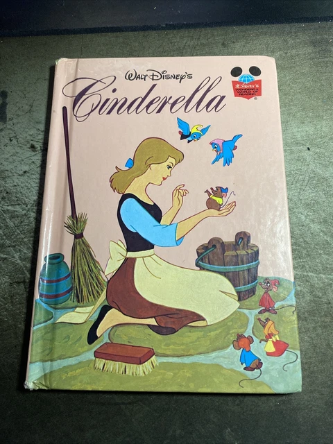 Vintage 1974 Walt Disney Cinderella Wonderful World Of Reading Book Club Edition