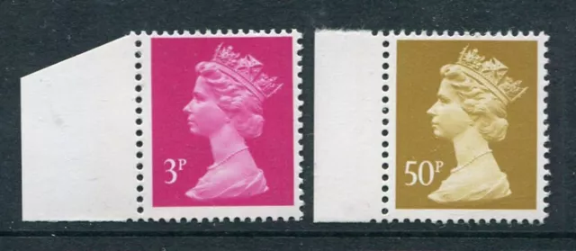 GB QEII MACHINE 1992 Jan.  DEFINITIVE 3p 50p 2v. MNH**1+++