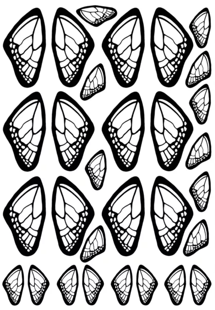 "Calcomanías de vidrio fundido negro de 3/4"" a 1-3/8"" 896" Butterfly Wings 30 piezas