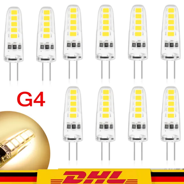 10 Stück G4 LED COB 6W 12V DC AC Lampen Stiftsockel Leuchtmittel Warmweiß Birne