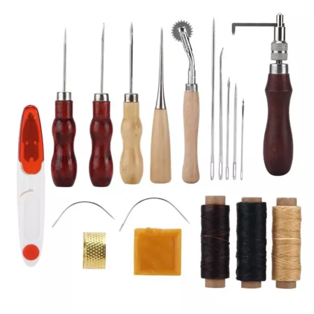 19 Pcs outils travail cuir Ensemble couture à la main artisanat