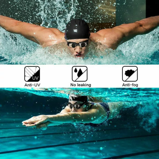 DE Schwimmbrille-Nasenklammer-Ohrstöpsel-Profi-Taucherbrille-Schwimmbrille-Sport 3