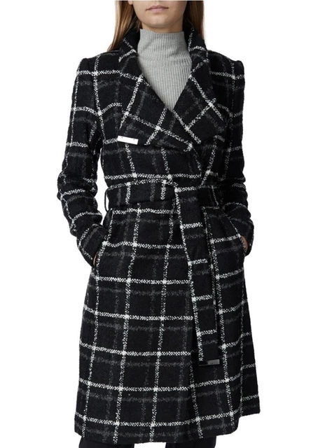 Ted baker fredye check long wrap coat clearance