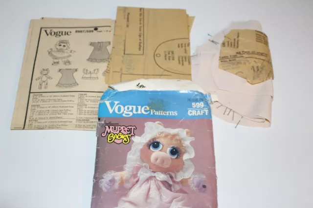 Muppet Babies Vogue 599 Jim Hensons Baby Miss Piggy and Dress Clothes Pattern