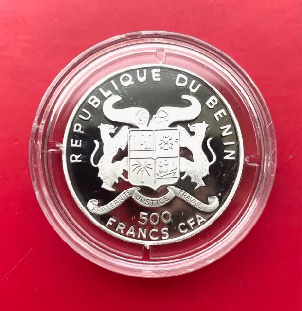 Silber Münze 500 Francs Benin , Ferdinand Graf von Zeppelin , PP, 1997 2