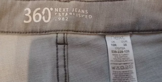 NEXT 360 Jeans light Grey Denim Uk Size 10  29" Leg Stretchy Shaping Free UK PP 2