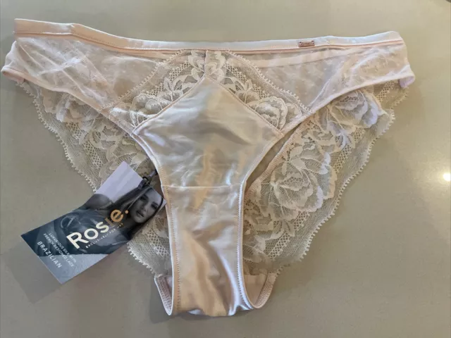 M&S Rosie for Autograph Silk & Lace Brazilian Knickers Size 14 Opaline Spots