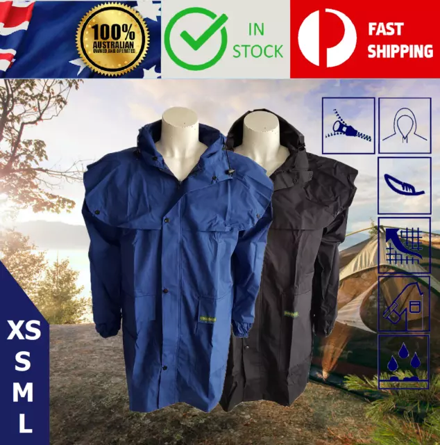 XS S M L Aust Made Mens Adults Womens Waterproof Winter Japara Rain Jacket Coat